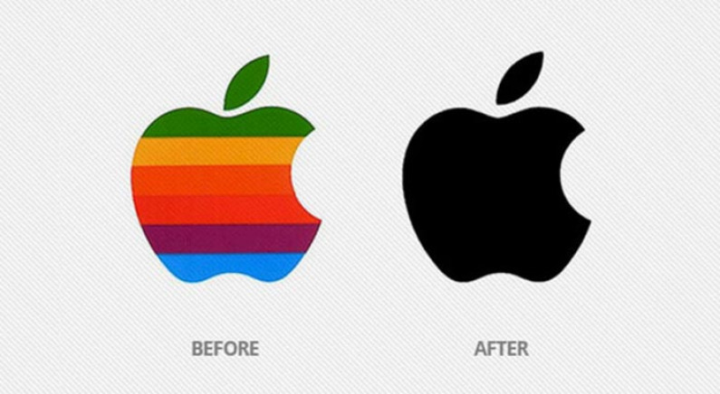 apple logo before and after